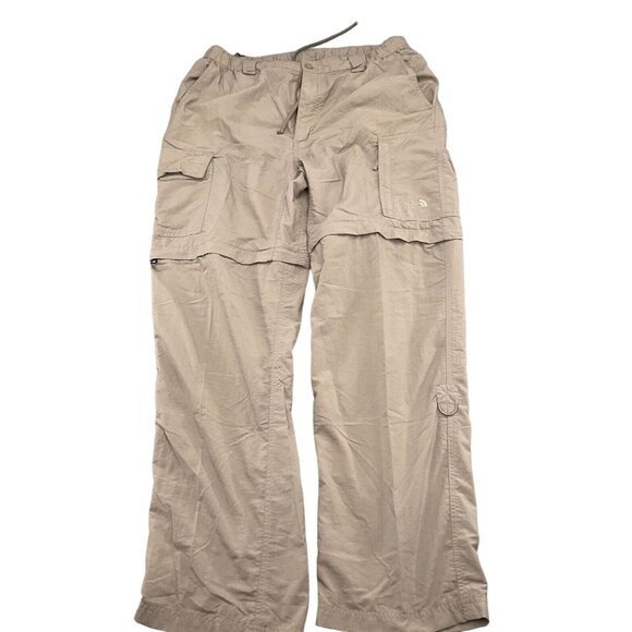 North‎ Face Pants Men Large 34W x 32L Tan Convertible Shorts Cargo Hike Nylon - Picture 1 of 14